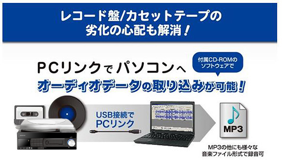 geanee PCリンク付カセット/レコードプレーヤー TCE-262PC - Just MyShop