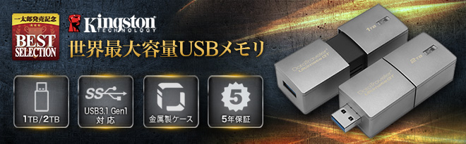 Kingston 超大容量USBメモリ DataTravelerUltimateGT 1TB/2TB国内正規