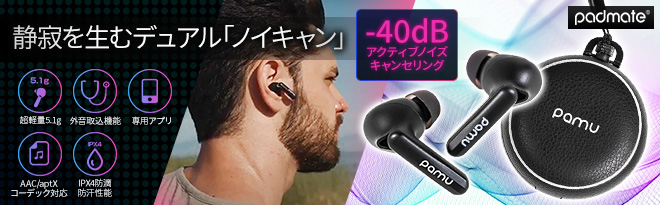 Padmate ノイズキャンセリングワイヤレスイヤホン PaMu Quiet - Just