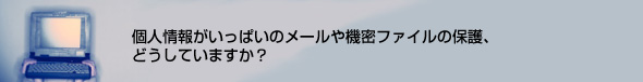 個人情報がいっぱいのメールや機密ファイルの保護、どうしていますか?