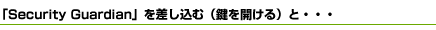 「Security Guardian」を差し込む(鍵を開ける)と・・・